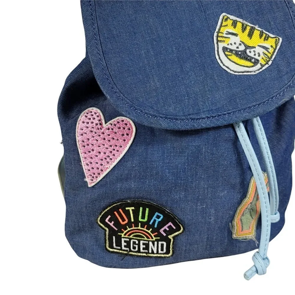 Mini Denim Patchwork Backpack Purse